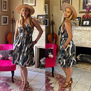 Dresses Spring Sundresses Beach Clothes Outfit Vacation V Neck Casual